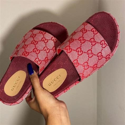 gucci baby pink slides|Gucci slides for women pink.